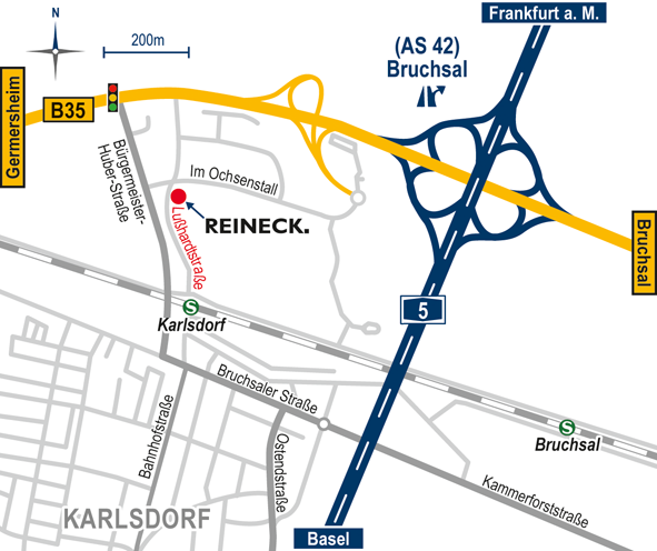 Anfahrtskarte zu Reineck GmbH
